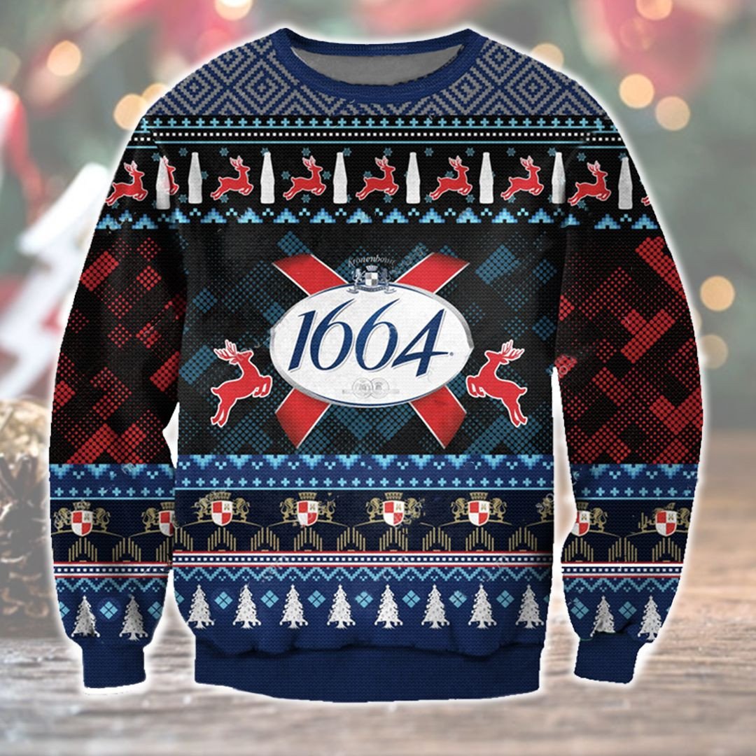 1664 White Beer Ugly Christmas Sweater