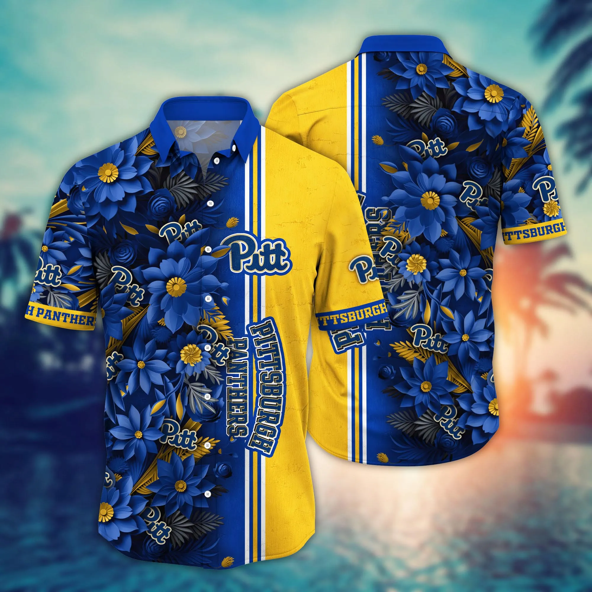 Pittsburgh Panthers NCCA Hawaiian Shirt Custom Vacation Aloha Shirt