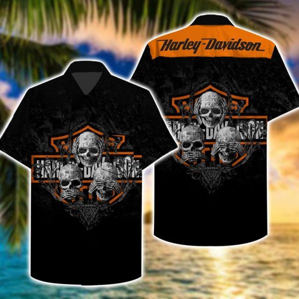 Hawaiian Shirt Island Harley Davidson Summer Button Up Ha103329