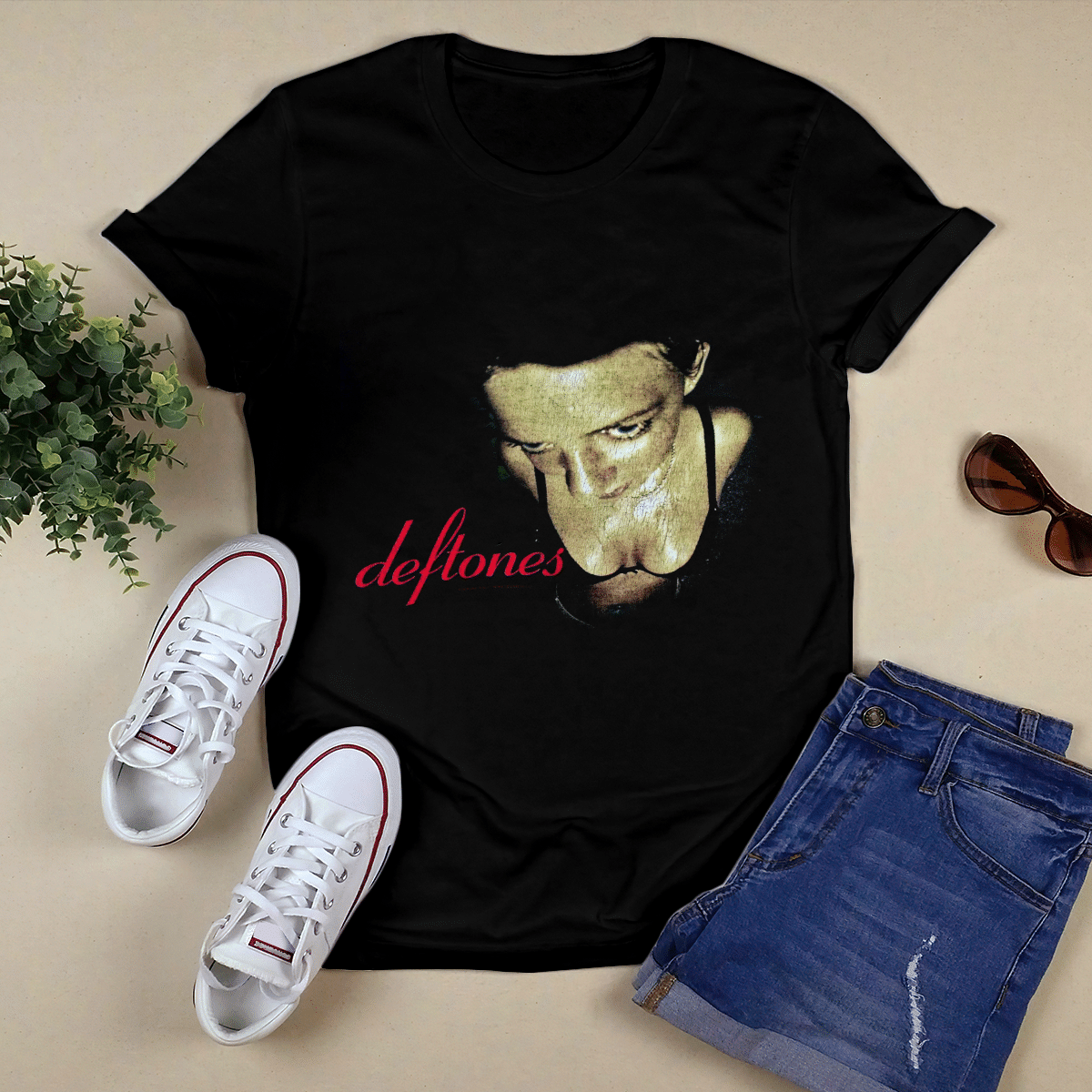 1998 RARE Deftones Around The Fur – Alternative Metal – Deftones Chino Moreno – Abe Cunningham – Giant Branded Vintage Concert T-Shirt