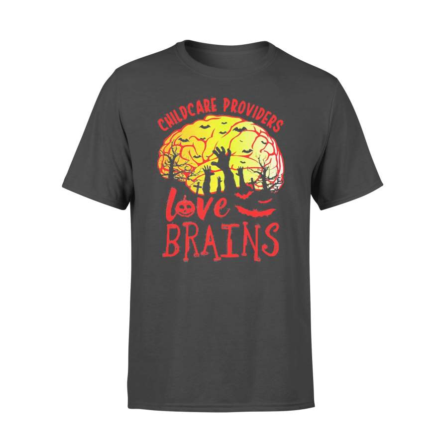 Childcare Providers Love Brains Halloween T-shirt