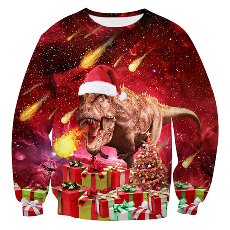 Christmas Sweater Unisex Men Women 3D Print Ugly Christmas Sweater For Holiday Funny Monster Pattern Autumn Winter Xmas Clothing alx