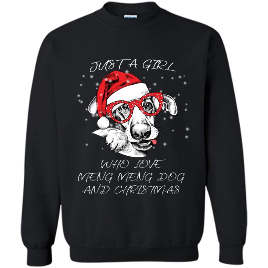 Just a Girl Who Loves Meng Meng dog And Christmas – Gildan Crewneck Sweatshirt