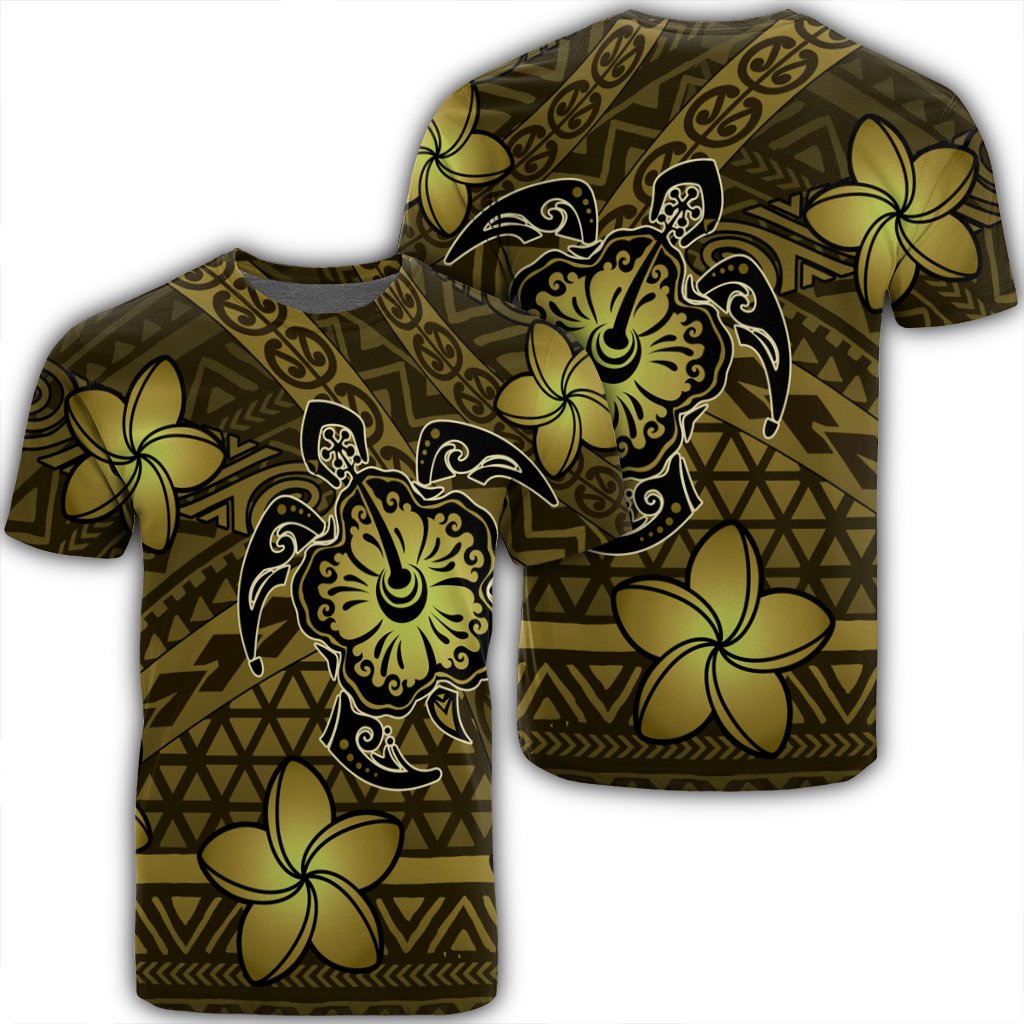 Hawaiian Mix Polynesian Turtle Plumeria Ah Nick Style Yellow Ha25683