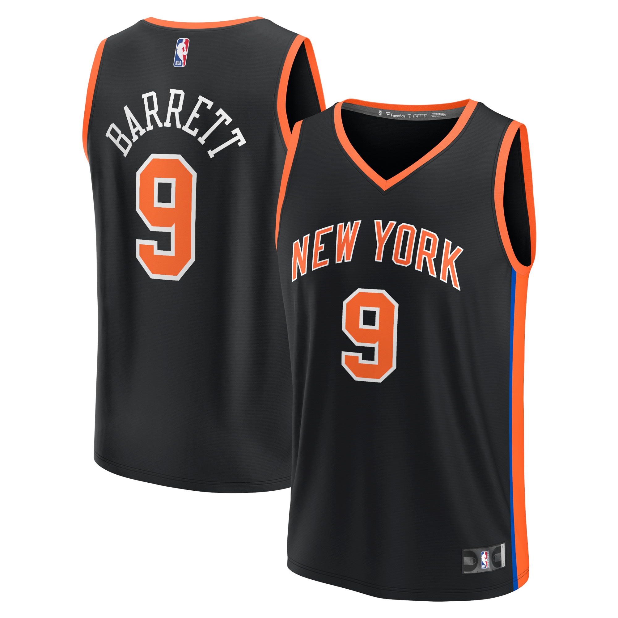 RJ Barrett New York Knicks Fastbreak Jersey – City Edition – Black