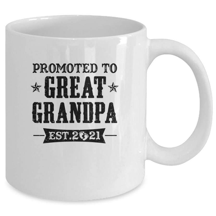 Download Promoted To Great Grandpa Est 2021 Father's Day Mug - T ...