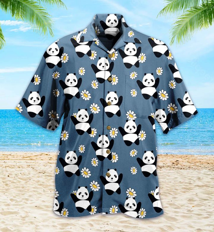 Panda Pattern 3D Hawaiian Shirt