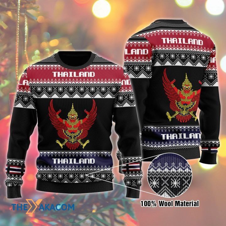 Christmas Patterns Thailand Symbol Gift For Christmas Ugly Christmas Sweater