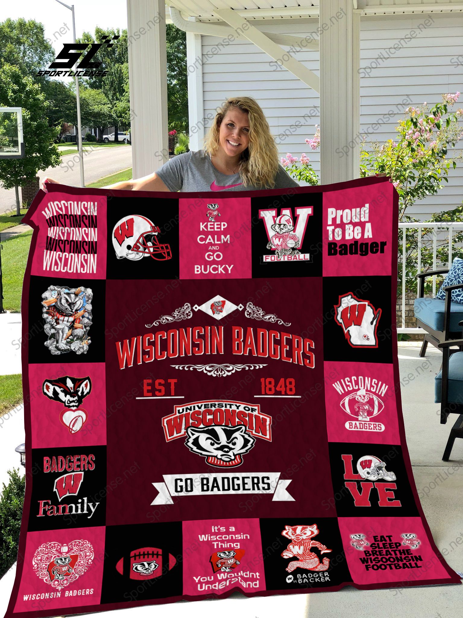 Wisconsin Badgers Quilt Blanket 01