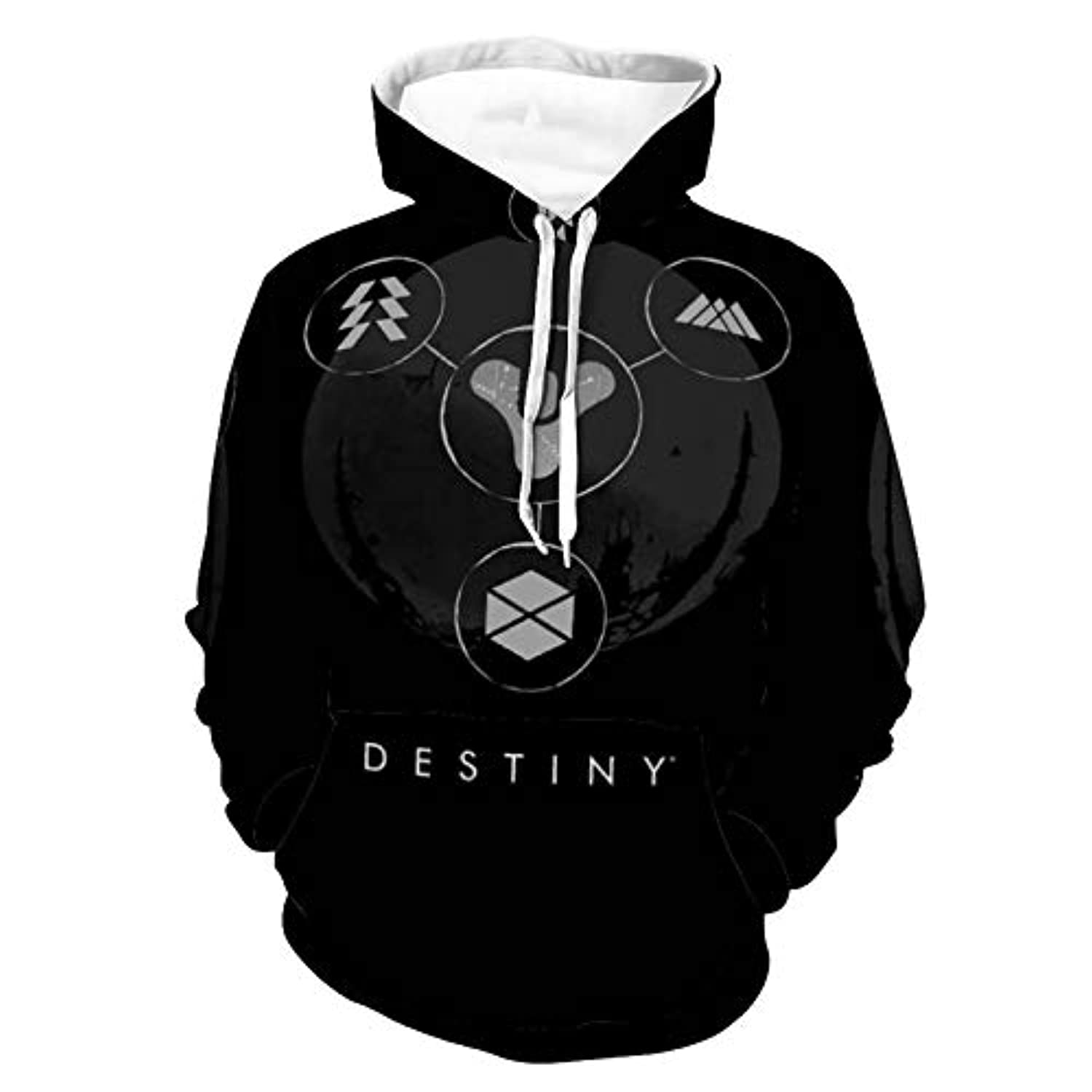 Destiny 2 Hoodies – Destiny 2 Forsaken Titan Hunter Warlock Symbol Black Pullover Drawstring Hoodie