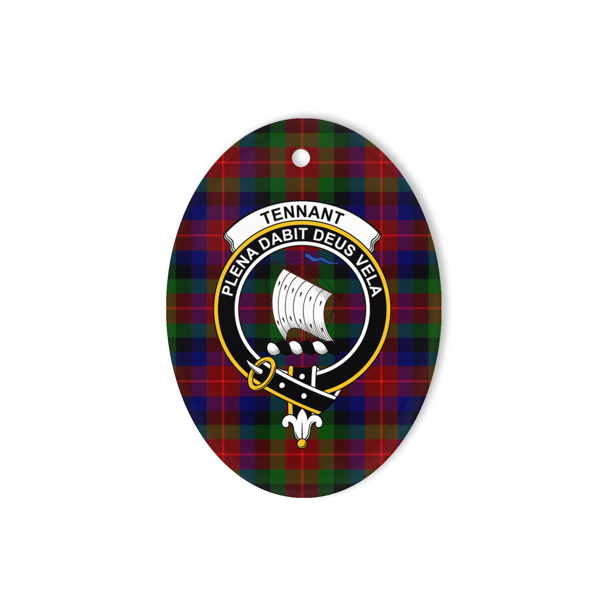 Tennant Scottish Clan Plaid Ornament Gift. Christmas Tree Ornament Tennant Clan Tartan Ornament Great Christmas Ornaments Gift Oval Ornament