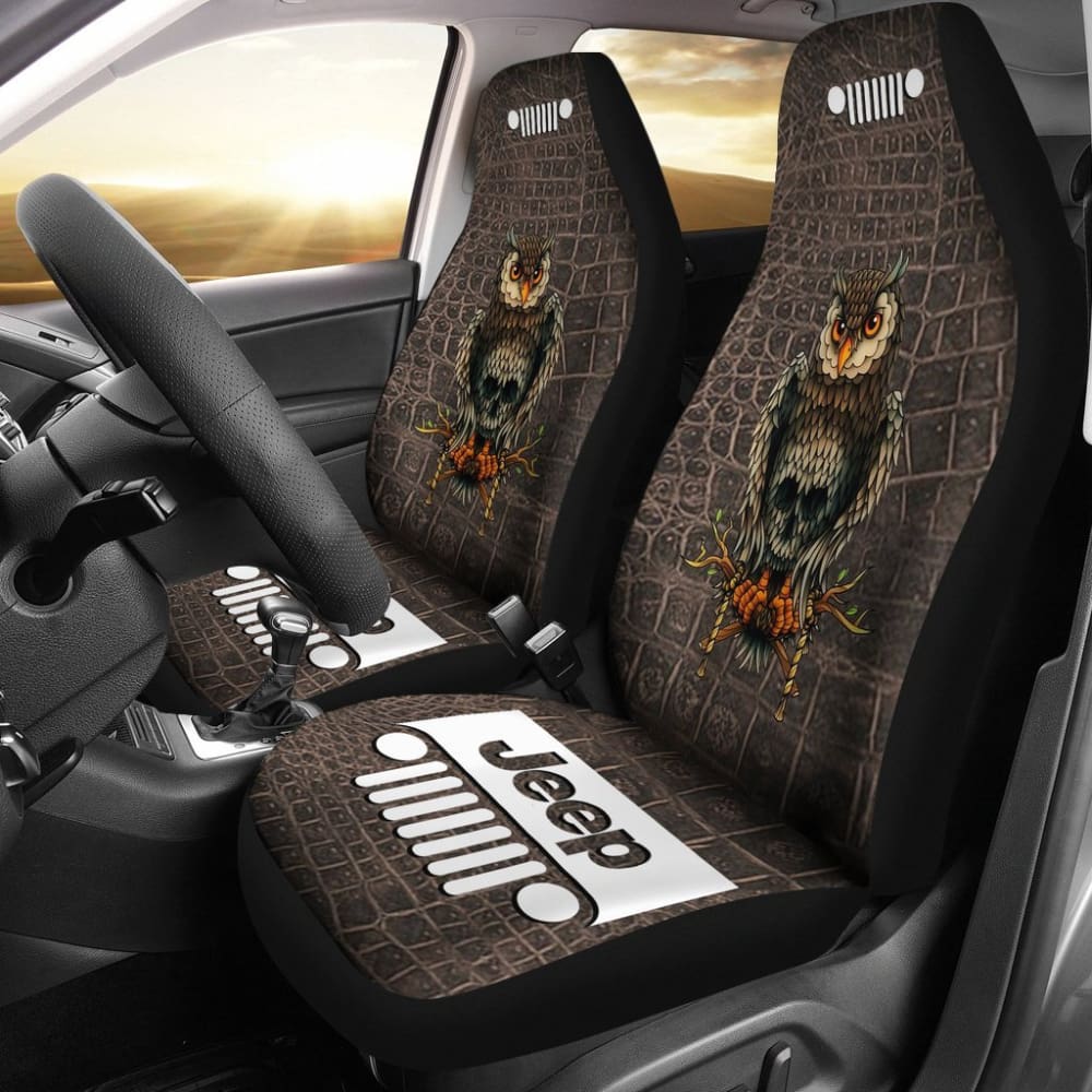 Jeep Seat Cover – Alligator Owl Skull 101819