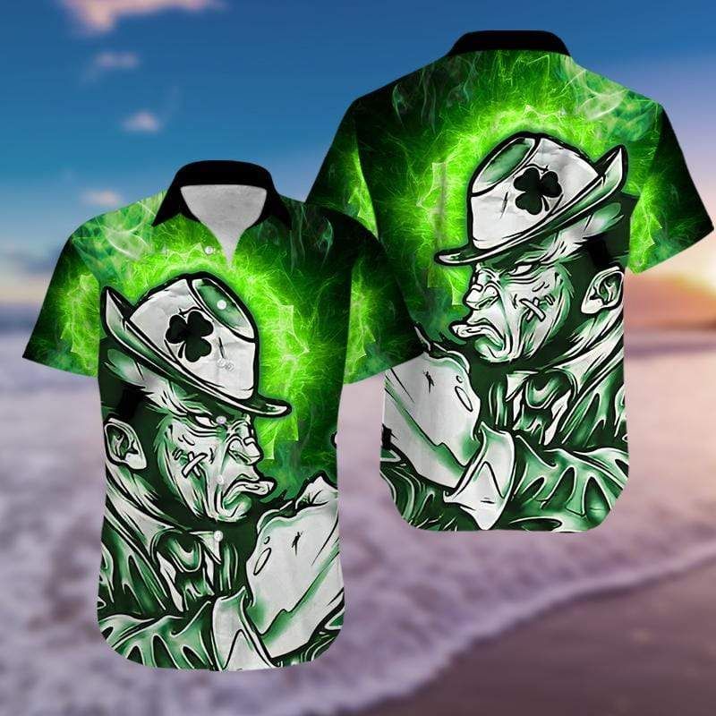 Irish Man Happy Day Green Aloha Hawaii Shirts Ha45871