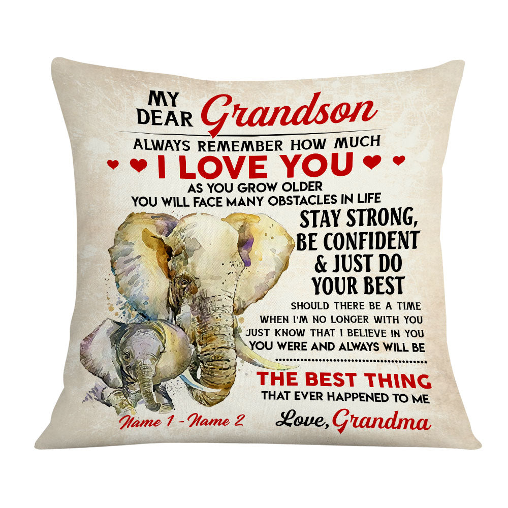 Personalized Mom Grandma To My Son Grandson Elephant Pillow Db151 23O36