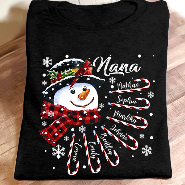 Nana Snowman – Candy Art | Personalized T-Shirt