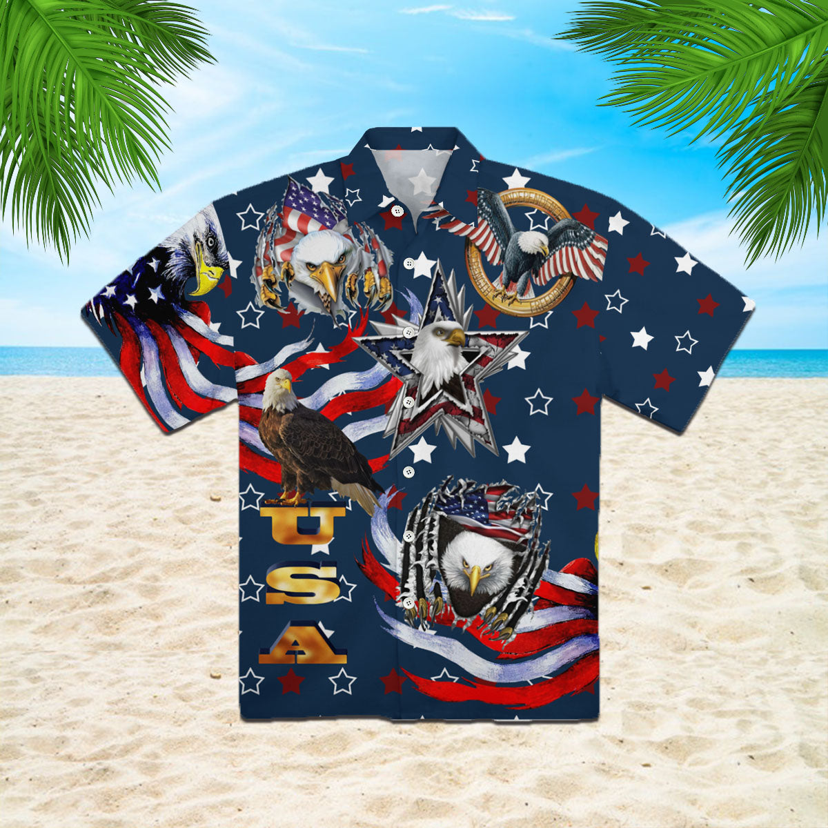 Oragontee Usa Eagle Patriotism Hawaii Shirt For Men Women Adult Ha11837