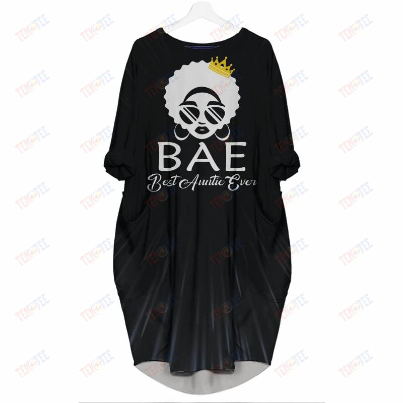 Temotee African Dress 33 – BAE Best Auntie Ever 3D Dress For Melanin Girls Afro Girl Shirt African American Woman Gift Idea TMT2273