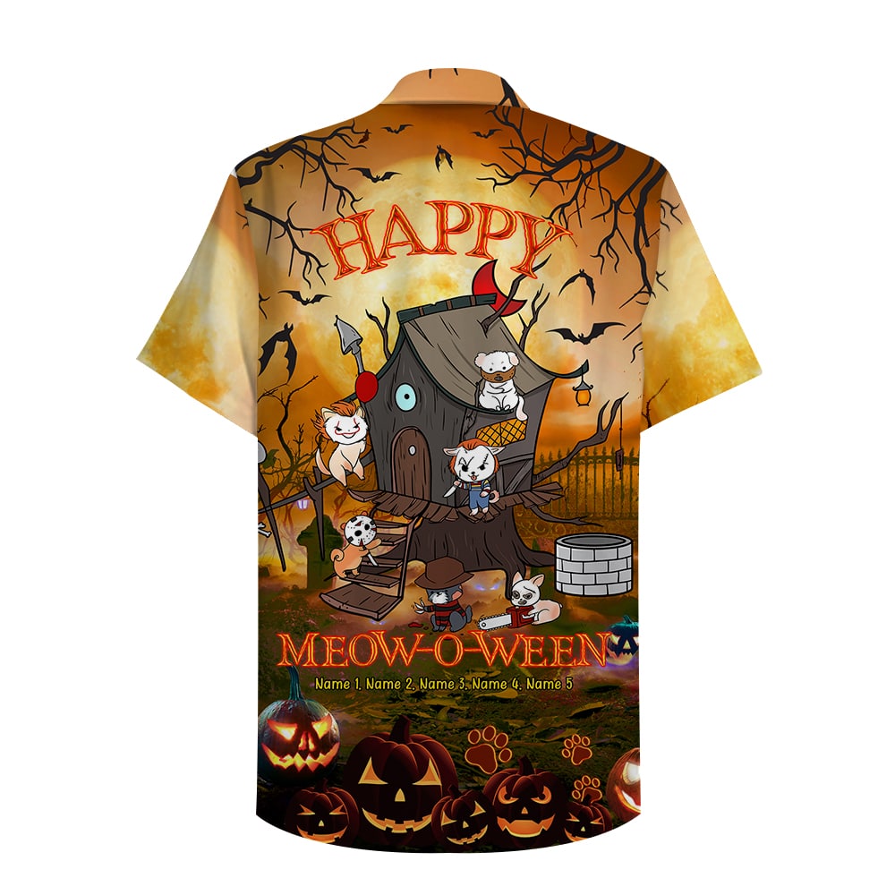 Personalized Spooky Gifts For Cat Happy Hawaii Aloha Shirt Ha108323