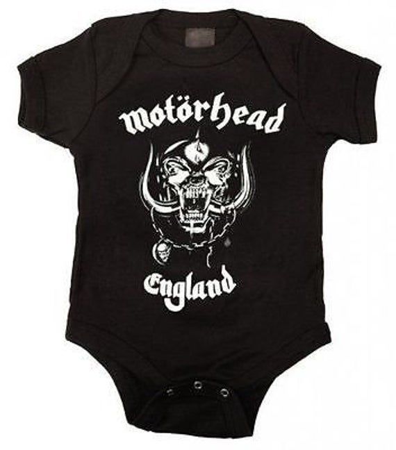 Motorhead England Kids Infant Childrens Romper Creeper Onesie Shirt