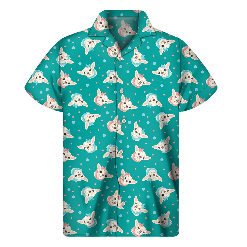 Chihuahua Puppy Pattern Print Men’S Short Sleeve Shirt