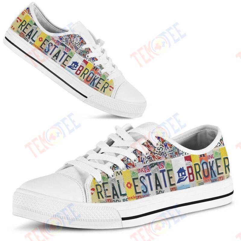 Mens Womens Real Estate Broker License Plates Low Top Shoes Custom Print Footwear Converse Sneakers TMT594