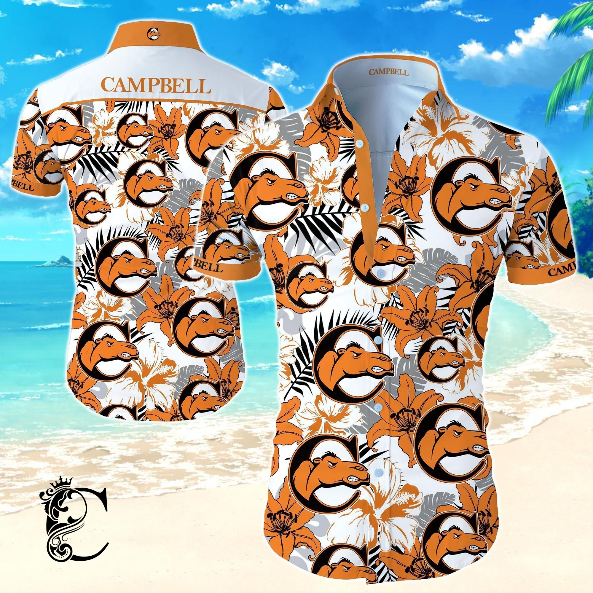 Beach Shirt Campbell Fighting Camels Hawaiian Shirt- Chillicothemall