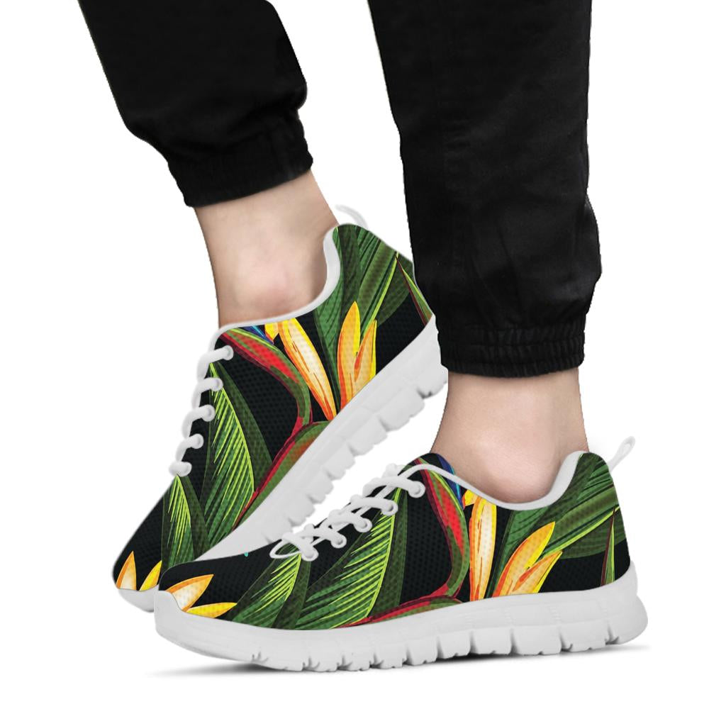 Bird Of Paradise Pattern Print Design BOP012 Sneakers White