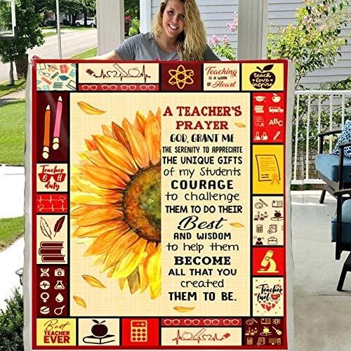 A Teacher’S Prayer God Grant Me 3D Pattern Custom Fleece Photo Blanket Fan Gift