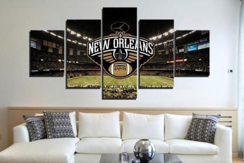 New Orleans Saints Stadium Sport 5 Panel Canvas Art Wall Decor