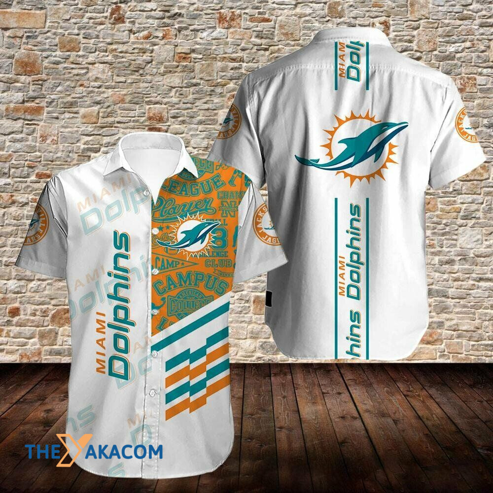 Miami Dolphins Logo Gift Nfl Fan For Short Sleeve Hawaii Shirt Ha8849