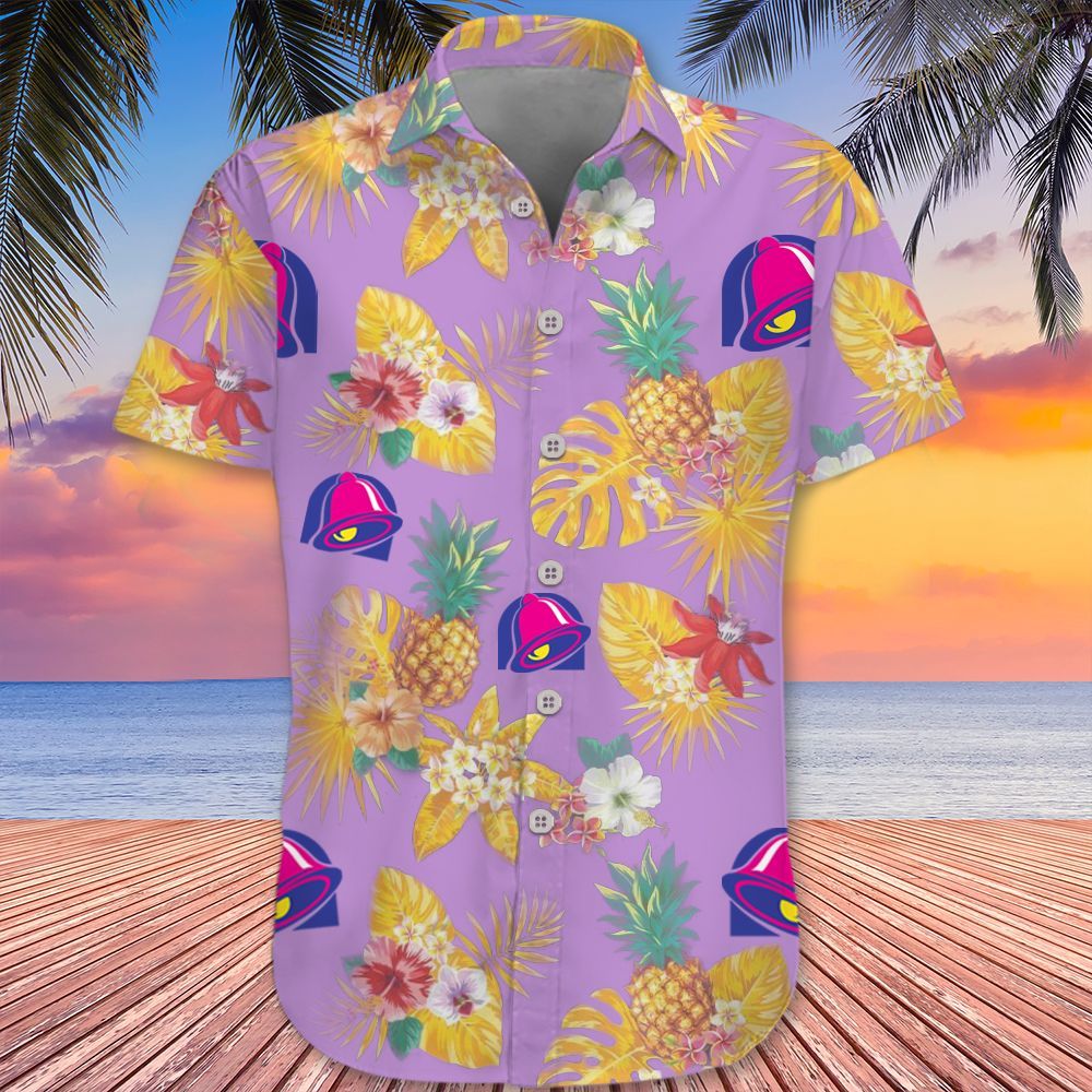 Taco Bell Hawaii Shirt Pineapple Hibiscus Tropical Print Aloha Gift For Men Ha28378