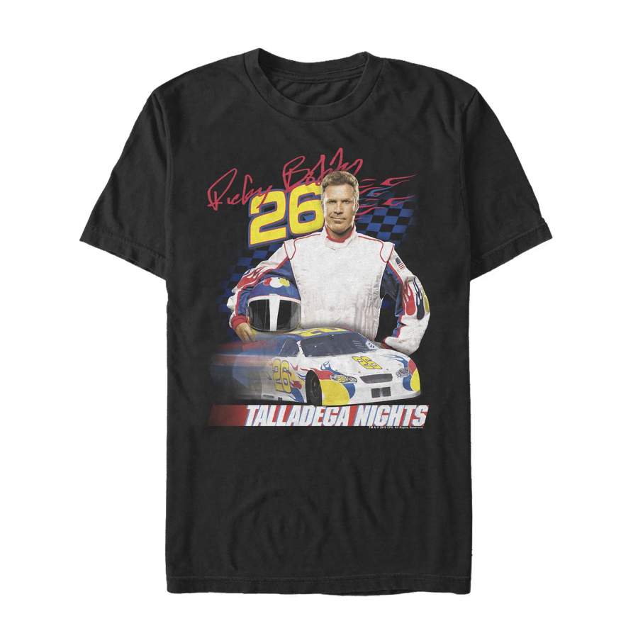 Talladega Nights: The Ballad of Ricky Bobby Men’s Ricky Bobby Pose  T Shirt Black