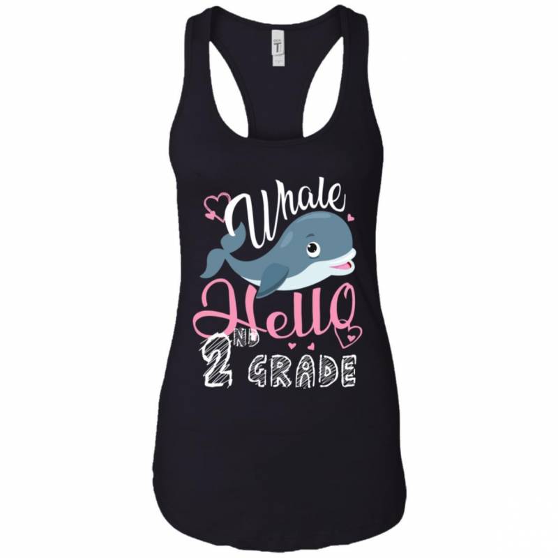 Kids Whale Hello 2Nd Grade Cute First Day Of School Novelty Ladies Tank