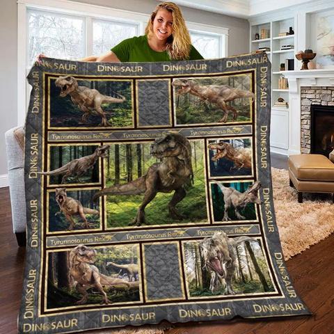 3D Dinosaur The Time Is Back Fleece Blanket