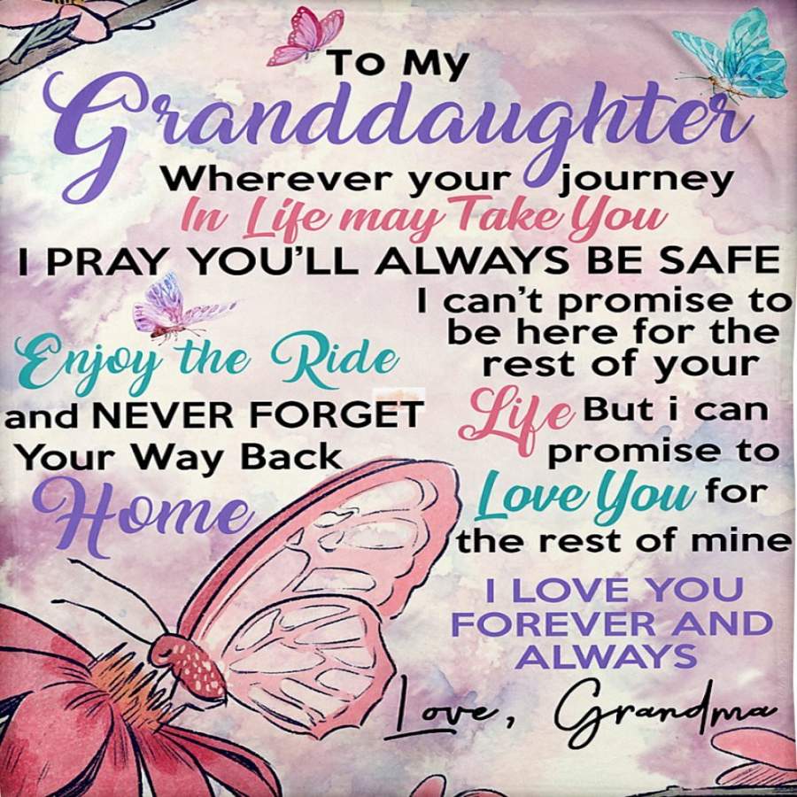 Granddaughter Blanket To My Granddaughter Wherever Your Journey In Life Grandma  …