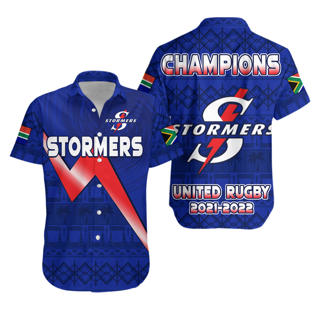 Stormers South Africa Rugby Hawaiian Shirt We Are The Champions Urc African Pattern Lt14