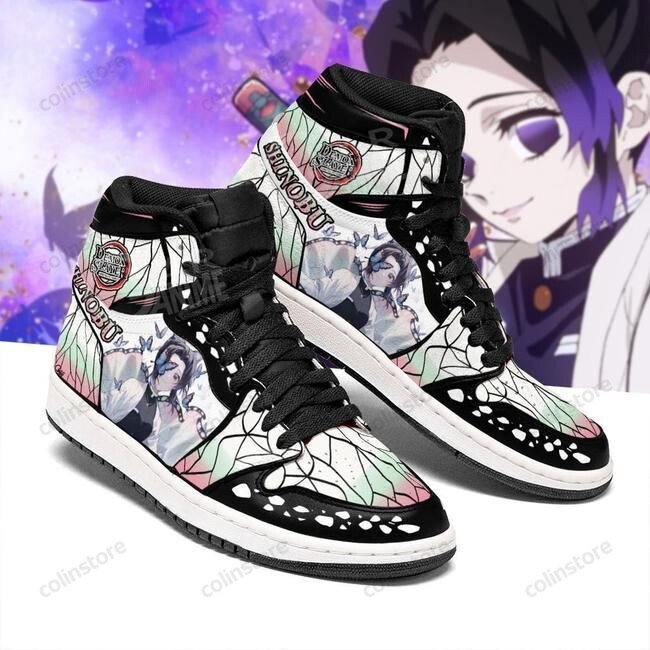 Shinobu Kocho Demon Slayer Anime 2 High Top Air Jordan Sneaker Men And ...