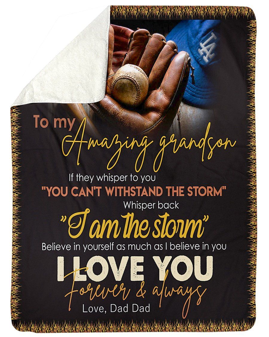 [Personalized Name] Dad Dad Gift For Grandson Sport Lover I Am The Storm Fleece Blanket, Sherpa Blanket, Gift For Parent, Family Member, Friends Gift, Christmas Gift, Home Decor, Home Living