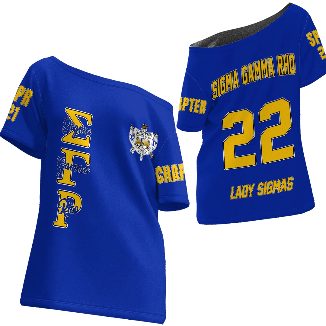 (Custom) Africa Zone Shirt – Sigma Gamma Rho (Blue) Off Shoulder T-Shirt A31