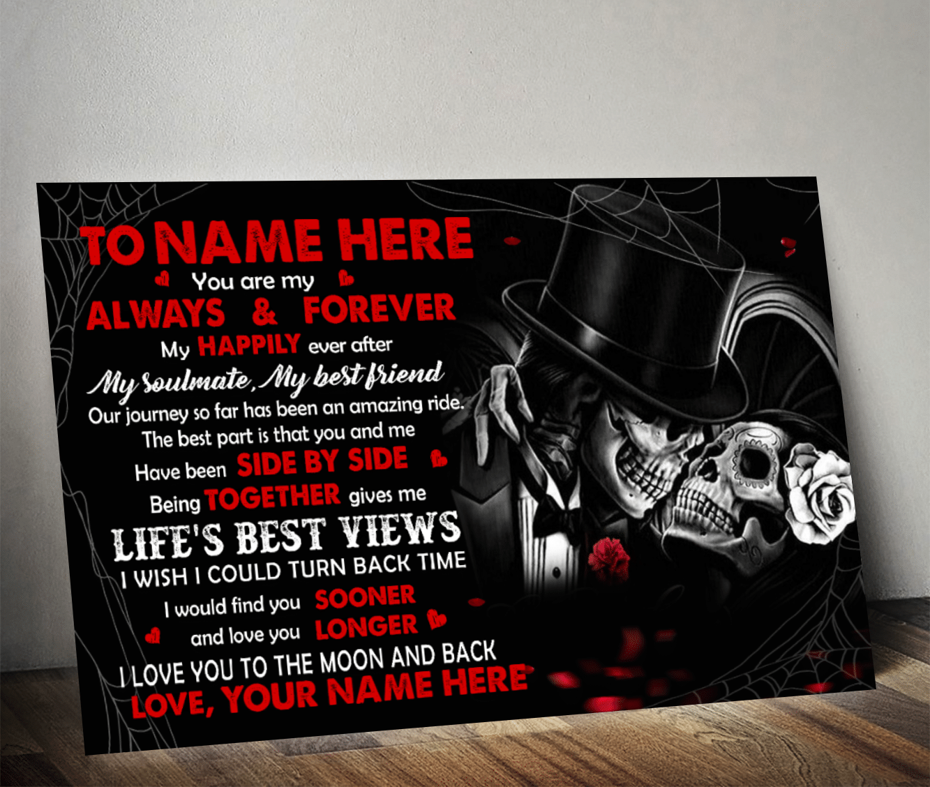 Skull you are my always and forever personalized poster – NH