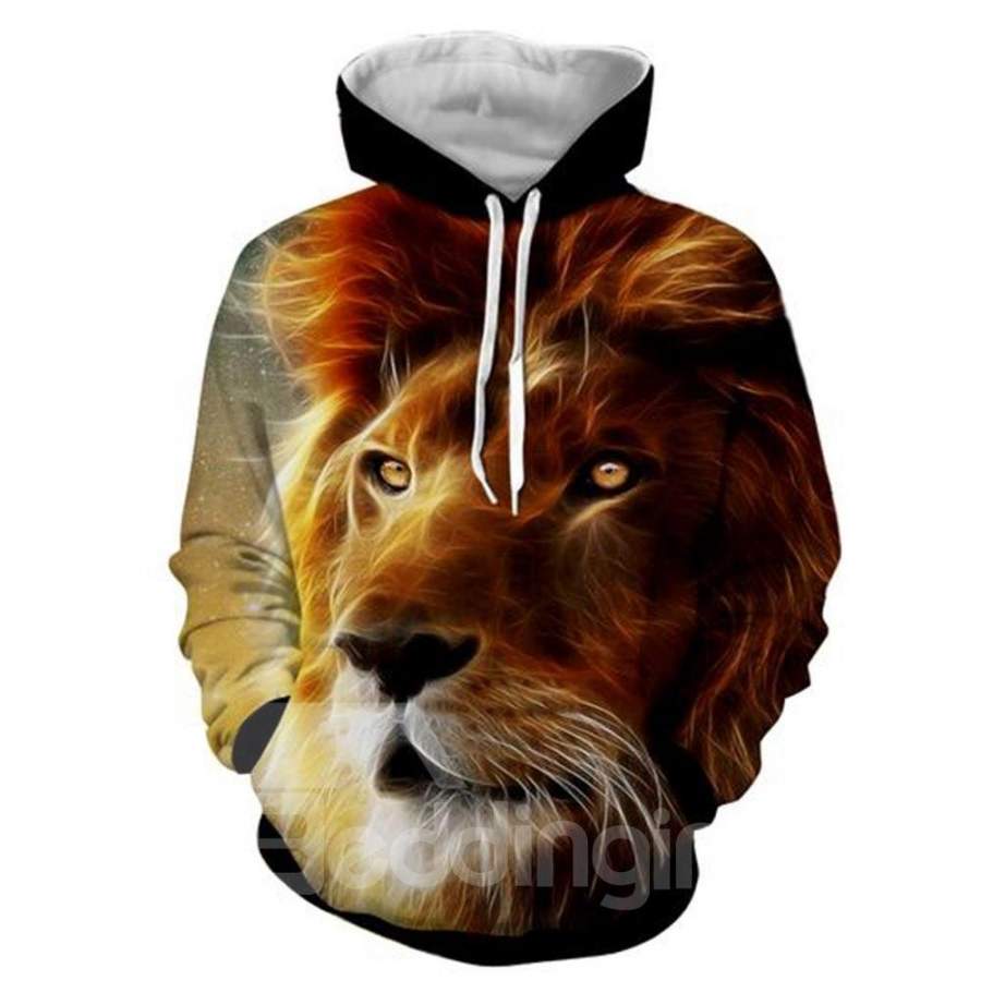 3D Animal Pullover Hoodie Men’s Sports Bright and Soft No fading and No Pilling