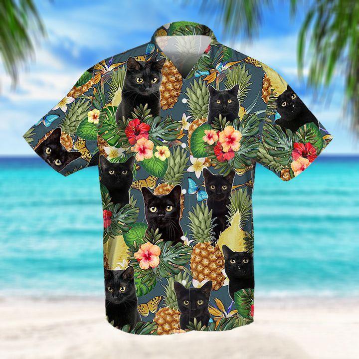 Black Cat And Pineapple Hawaii Shirt Ha19342