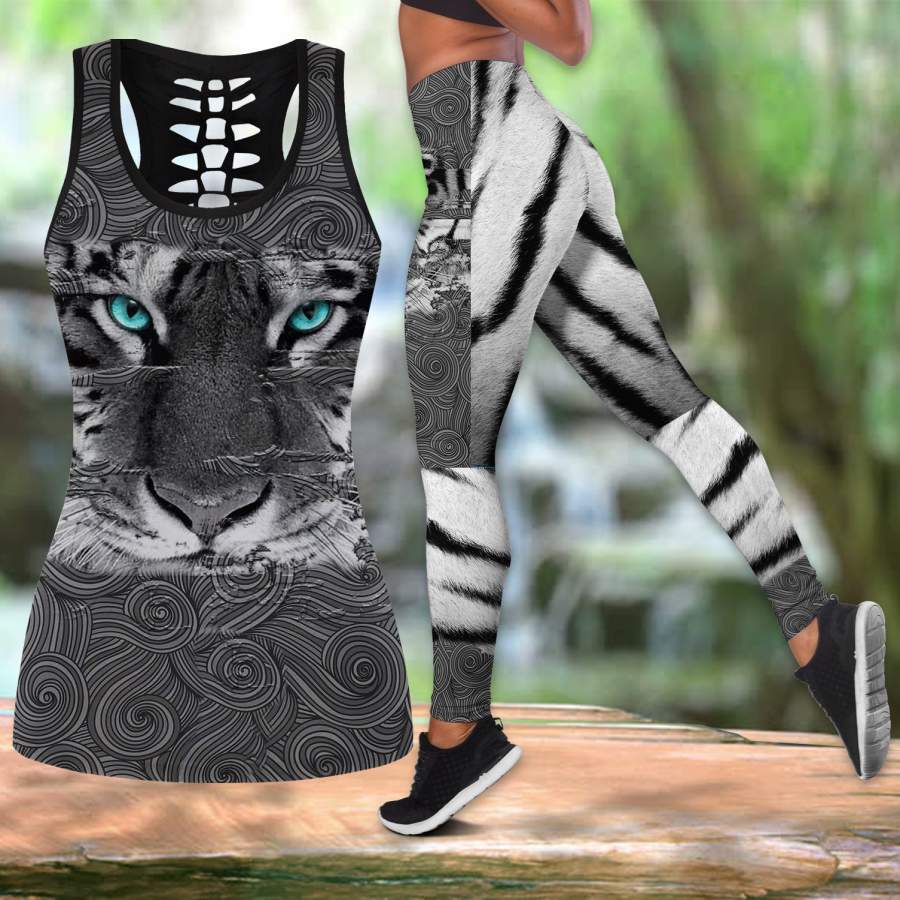 Amazing White Tiger Women Tank Top & Leggings 03