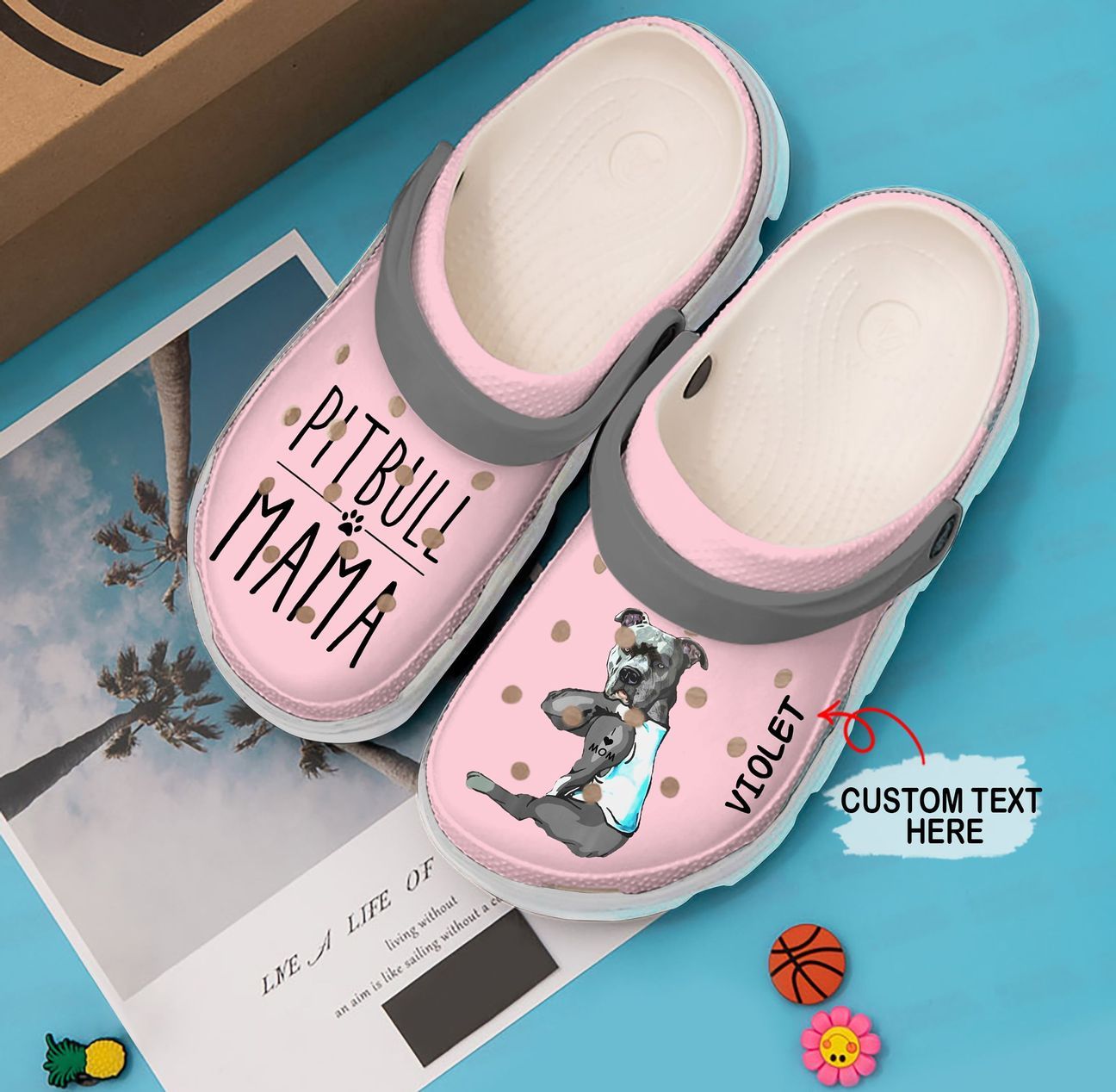 Pitbull Personalized Clog, Custom Name, Text, Color, Number Fashion Style For Women, Men, Kid, Print 3D Pitbull Mama