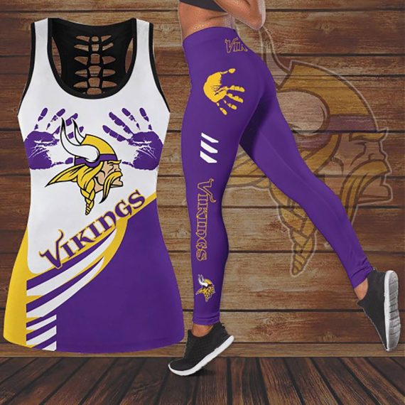 Gift For Wife Gift For Her Minnesota Vikings Hollow Tank Top Leggings