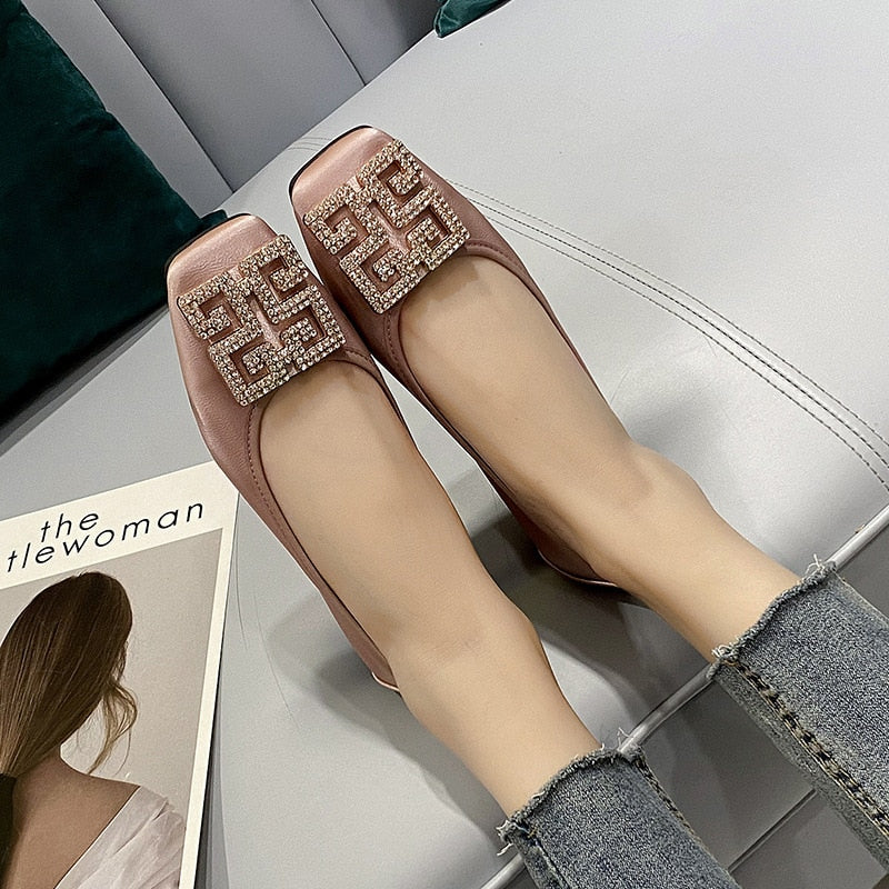 Microdeer 2022 Big Size Women Flats Candy Color Shoes Woman Loafers Square Toe Slip On Fashion Flat Casual Shoes Woman Zapatos Mujer Size 43