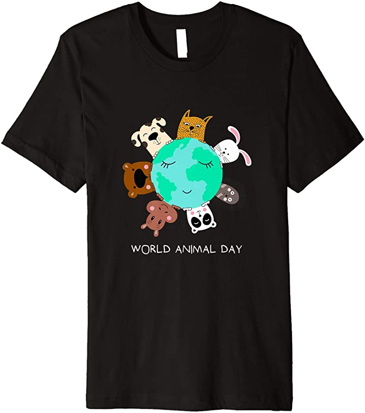 World Animal Day – Cat – Dog – Panda – Bear – Rabbit Premium T-Shirt