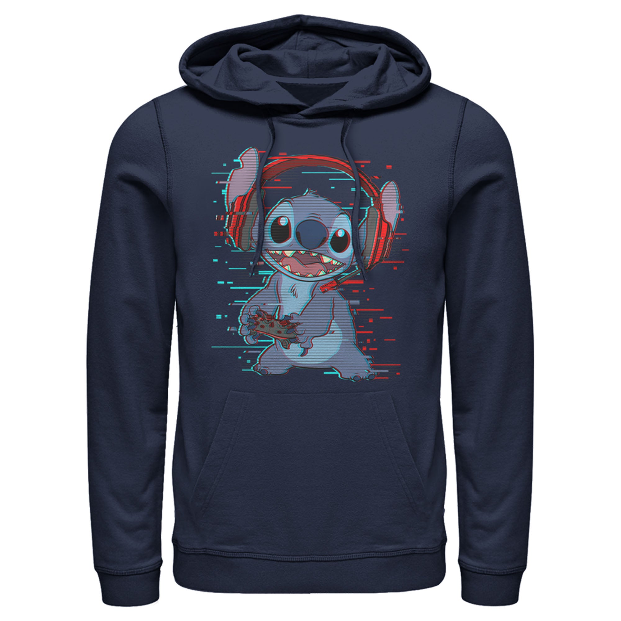 Men’S Lilo & Stitch Red And Blue Gamer Pull Over Hoodie