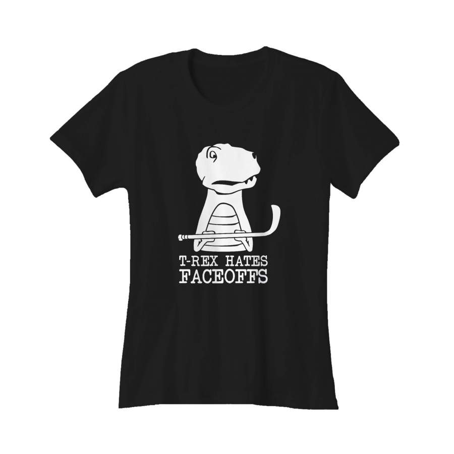 T-rex Hates Faceoffs Funny Hockey Tampa Bay Lightning Women’s T-Shirt