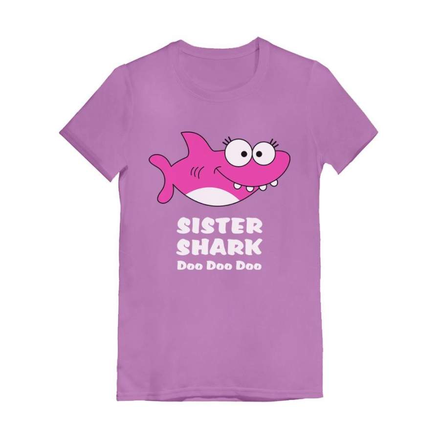 Sister Shark Doo Doo Gift For Big Sister Toddler Kids Girls’ Fitted T-Shirt